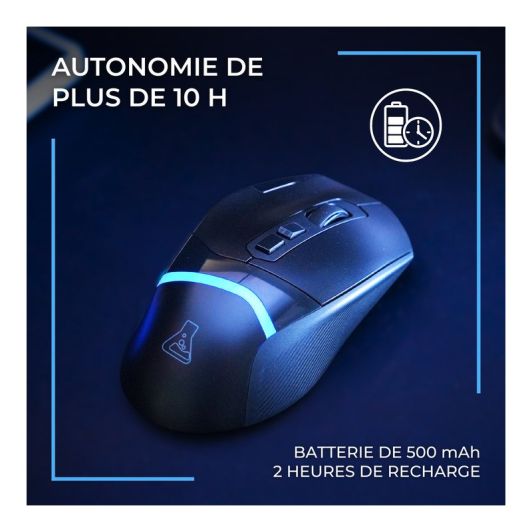 Souris gaming THE G-LAB KULT PALLADIUM draadloos RGB 10 000DPI Bluetooth en 2.4Ghz