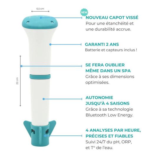 Pack analyseur d'eau de piscine connecté IOPOOL EcO Start + Connect