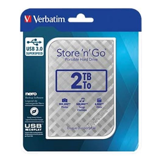 Harde schijf VERBATIM 2Tb USB 3.0 zilver