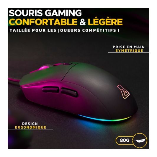 Gaming muis THE G-LAB KULT COBALT bedraad 12800Dpi 80gr