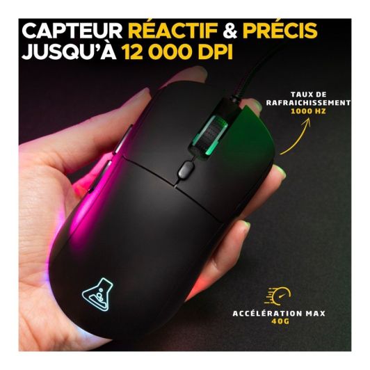Gaming muis THE G-LAB KULT COBALT bedraad 12800Dpi 80gr