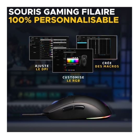 Gaming muis THE G-LAB KULT COBALT bedraad 12800Dpi 80gr