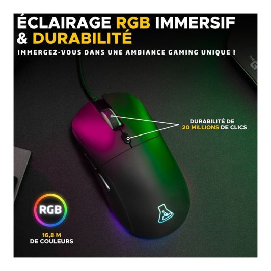 Gaming muis THE G-LAB KULT COBALT bedraad 12800Dpi 80gr