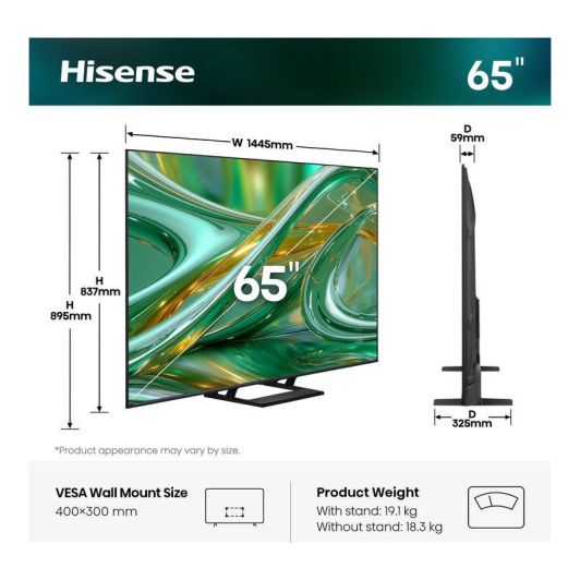 TV MINILED HISENSE 65E8S 144Hz