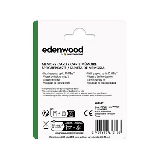Carte Micro SD EDENWOOD 32Go + adaptateur