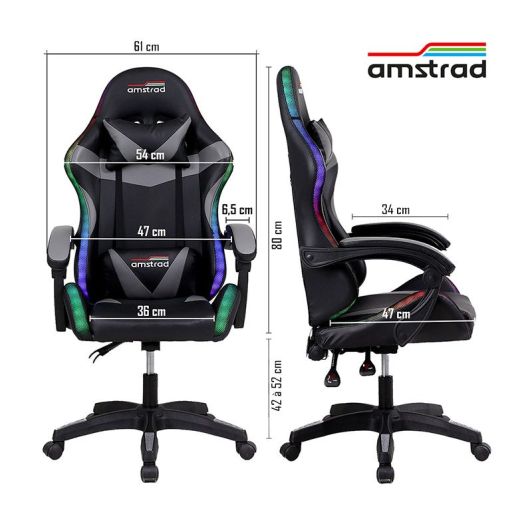 Chaise Gaming AMSTRAD AMS 900 LED TOP1