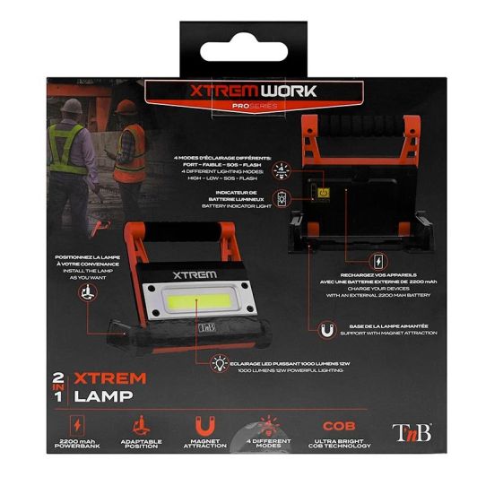 T'nB XTREMWORK Werklamp - Oplaadbaar & Robuust
