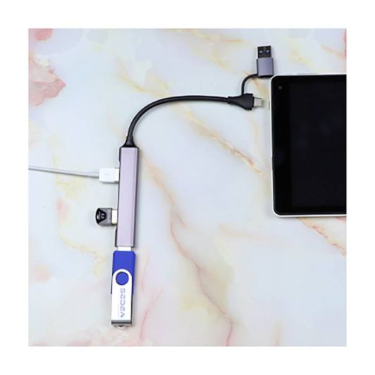 HUB SEDEA USB-C (+adapter) -> 4 poorten