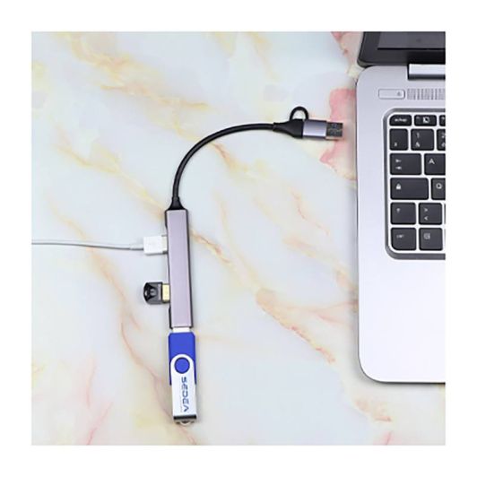HUB SEDEA USB-C (+adapter) -> 4 poorten