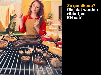 Zo goedkoop? Olé, dat worden ribbetjes EN saté