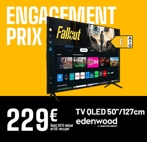 Engagement prix- TV QLED 50 pouces / 127cm - EDENWOOD - 229€