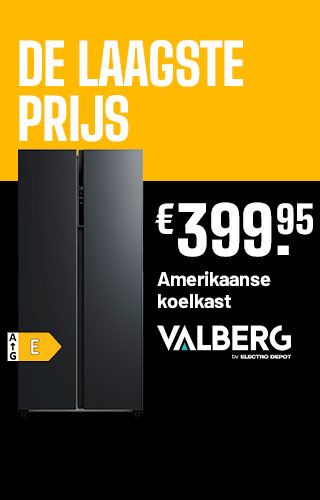 DE LAAGSTE PRIJS - Amerikaanse koelkast - Valberg - 399€95