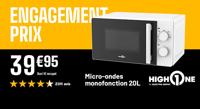 Engagement prix - Micro-ondes monofonctions 20L - 39€95