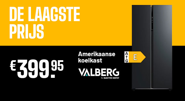 DE LAAGSTE PRIJS - Amerikaanse koelkast - Valberg - 399€95