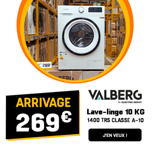 Lave-Linge Valberg 10KG ELECTRO DEPOT